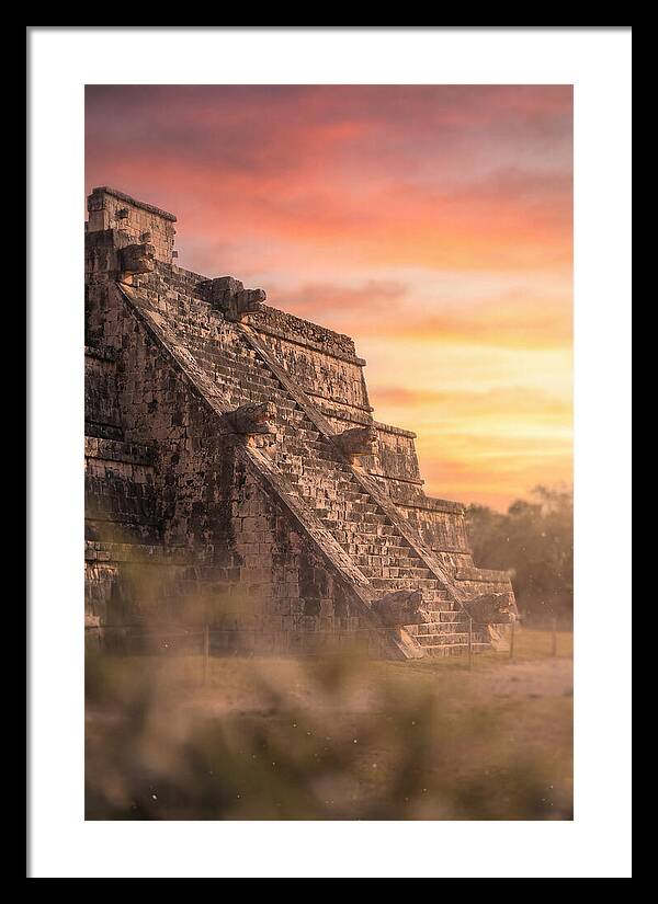 Massive Stone Pyramid At Sunset
