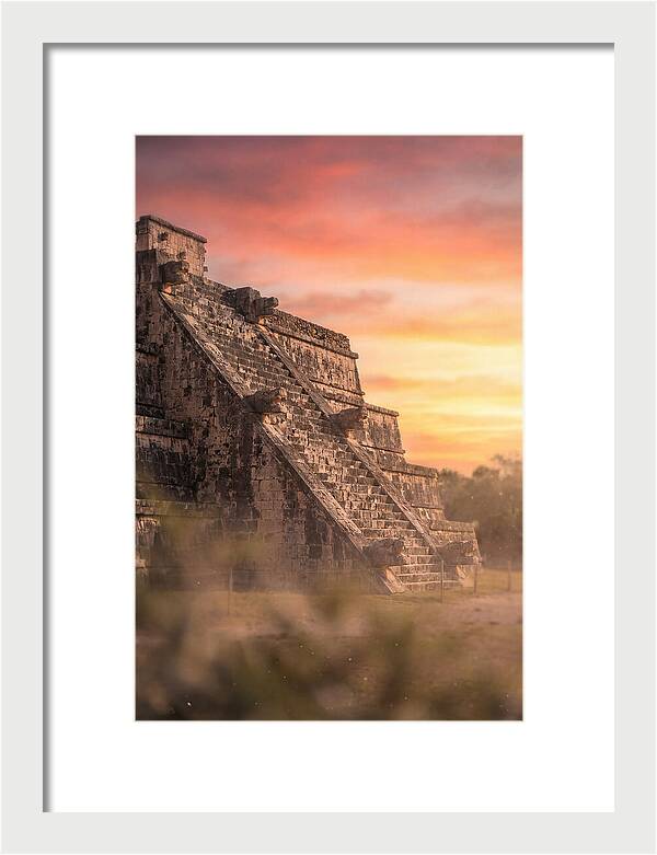 Massive Stone Pyramid At Sunset