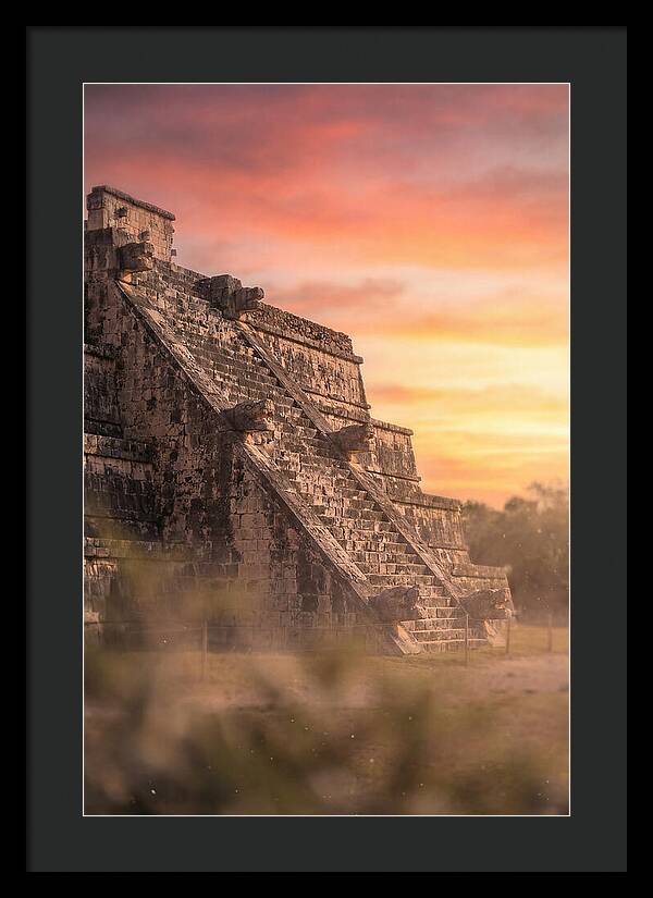 Massive Stone Pyramid At Sunset
