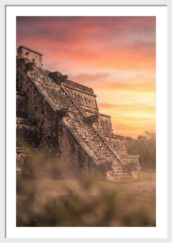 Massive Stone Pyramid At Sunset