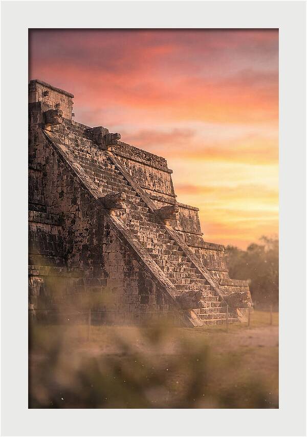 Massive Stone Pyramid At Sunset