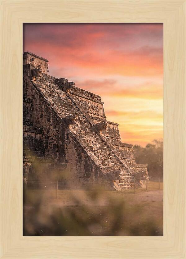Massive Stone Pyramid At Sunset