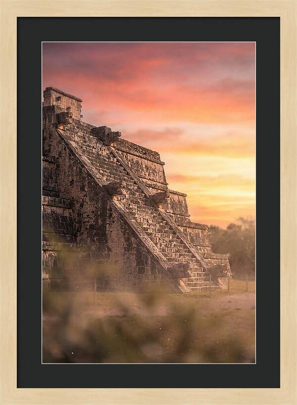 Massive Stone Pyramid At Sunset