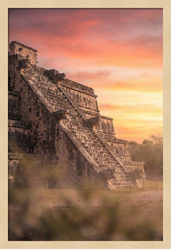 Massive Stone Pyramid At Sunset