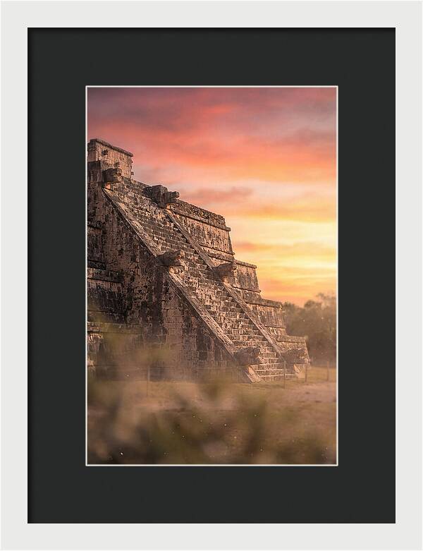 Massive Stone Pyramid At Sunset