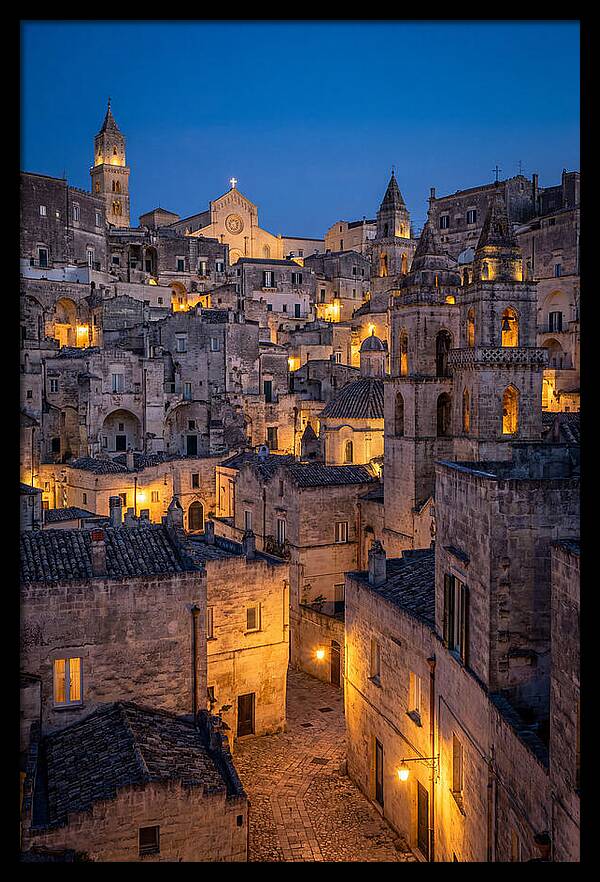 Matera Sassi At Blue Hour