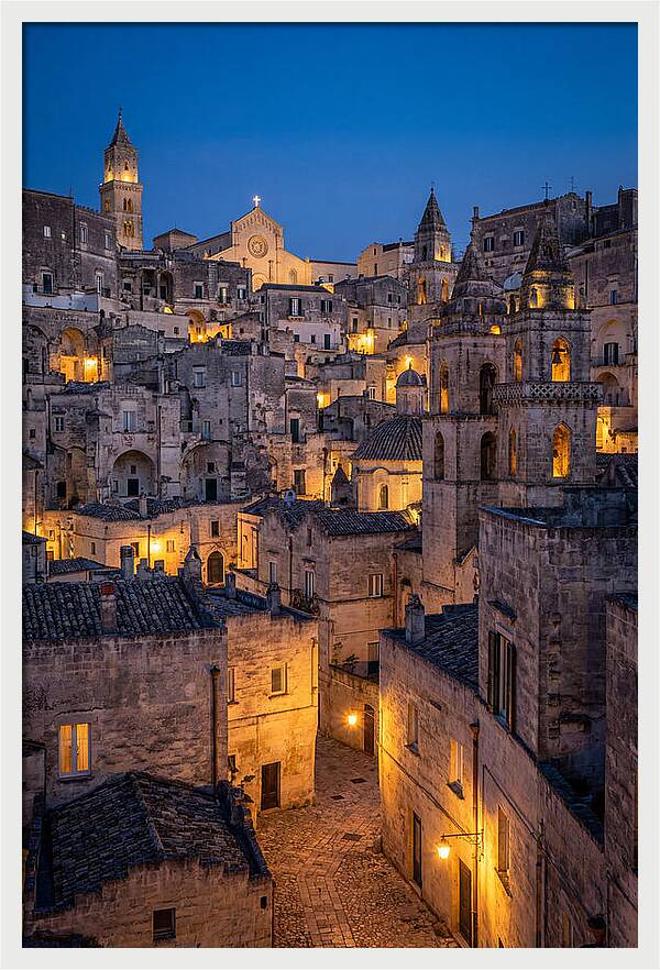 Matera Sassi At Blue Hour