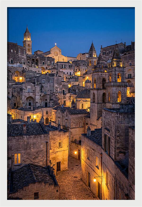 Matera Sassi At Blue Hour