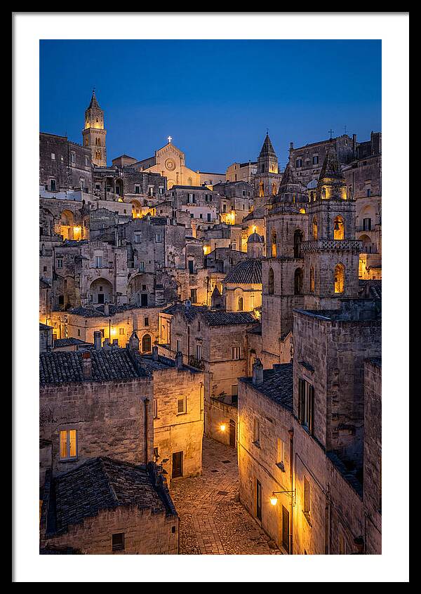 Matera Sassi At Blue Hour