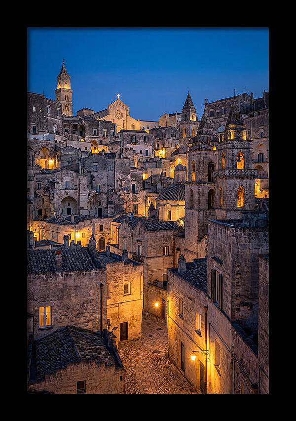Matera Sassi At Blue Hour