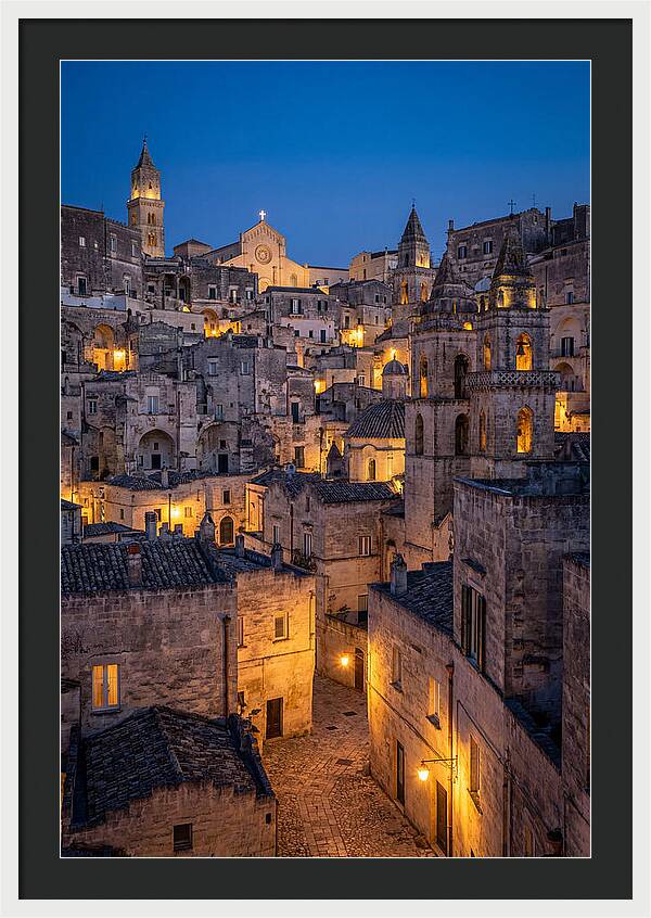 Matera Sassi At Blue Hour
