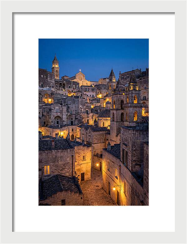 Matera Sassi At Blue Hour