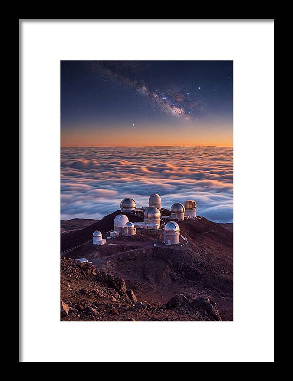 Mauna Kea Summit Observatories At Sunset