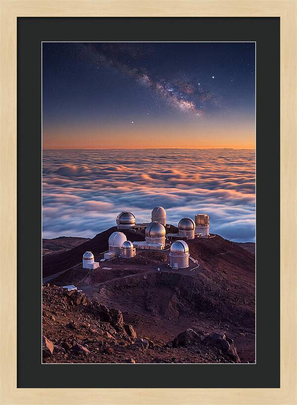 Mauna Kea Summit Observatories At Sunset