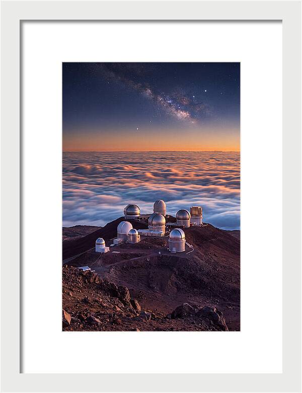 Mauna Kea Summit Observatories At Sunset