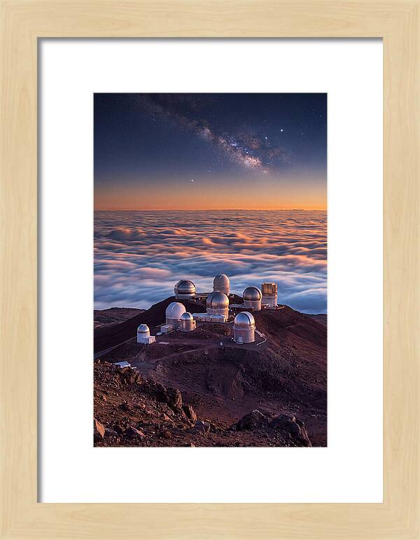 Mauna Kea Summit Observatories At Sunset