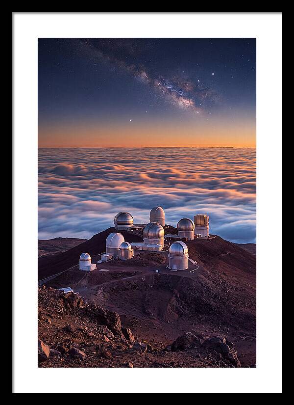 Mauna Kea Summit Observatories At Sunset