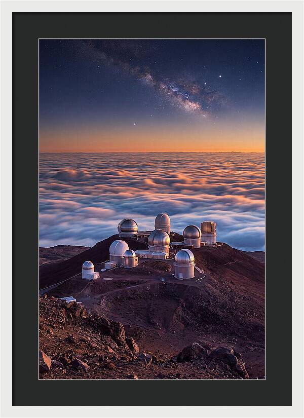 Mauna Kea Summit Observatories At Sunset