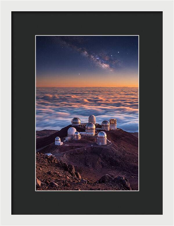 Mauna Kea Summit Observatories At Sunset