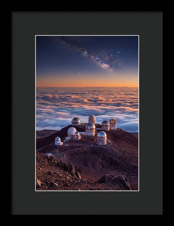 Mauna Kea Summit Observatories At Sunset