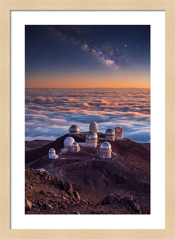 Mauna Kea Summit Observatories At Sunset