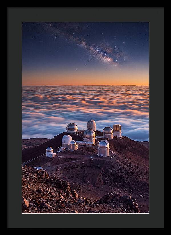 Mauna Kea Summit Observatories At Sunset