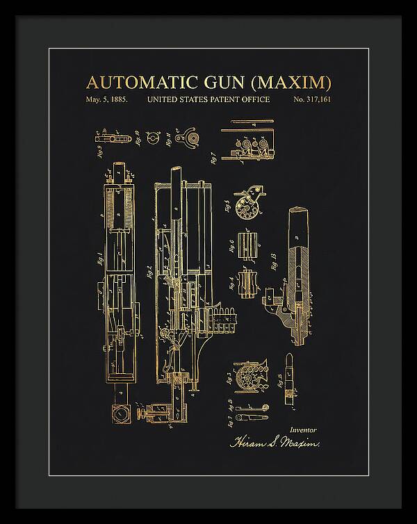 Maxim Machine Gun Maxim Gold Patent Us317161
