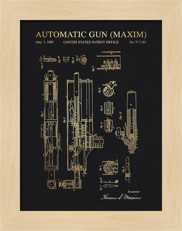 Maxim Machine Gun Maxim Gold Patent Us317161