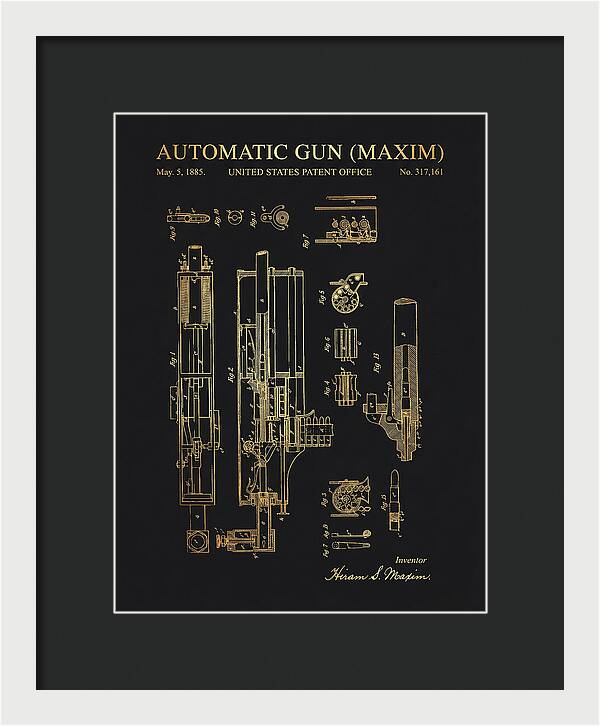 Maxim Machine Gun Maxim Gold Patent Us317161