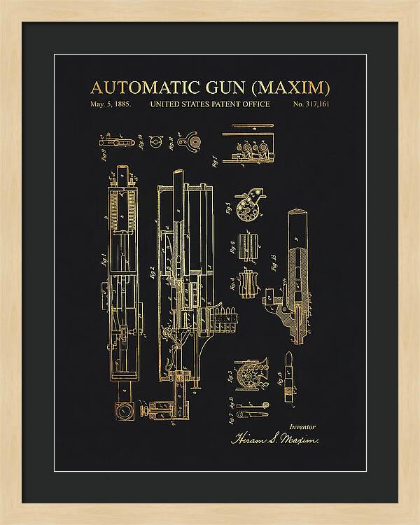Maxim Machine Gun Maxim Gold Patent Us317161