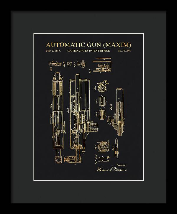Maxim Machine Gun Maxim Gold Patent Us317161