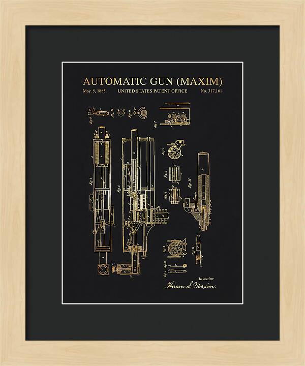 Maxim Machine Gun Maxim Gold Patent Us317161