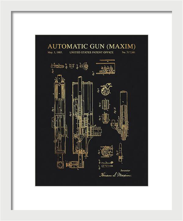 Maxim Machine Gun Maxim Gold Patent Us317161