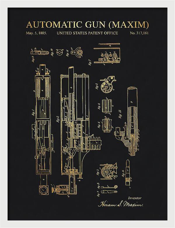 Maxim Machine Gun Maxim Gold Patent Us317161