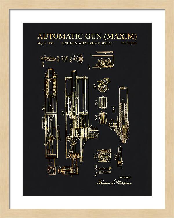 Maxim Machine Gun Maxim Gold Patent Us317161