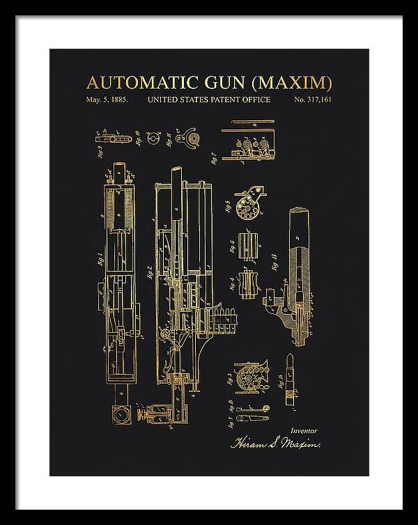 Maxim Machine Gun Maxim Gold Patent Us317161