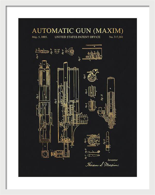 Maxim Machine Gun Maxim Gold Patent Us317161