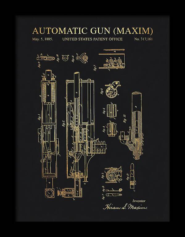 Maxim Machine Gun Maxim Gold Patent Us317161