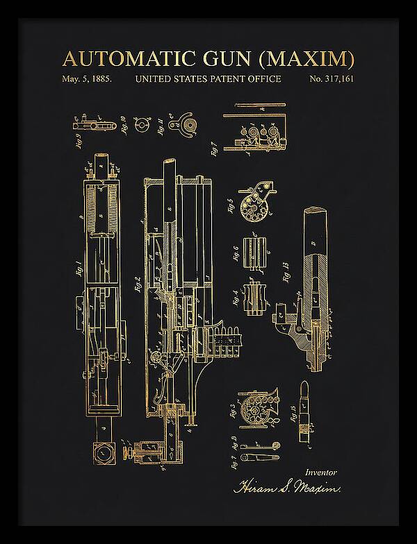 Maxim Machine Gun Maxim Gold Patent Us317161