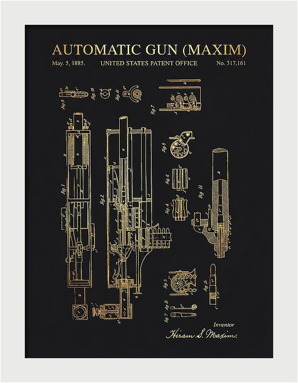 Maxim Machine Gun Maxim Gold Patent Us317161