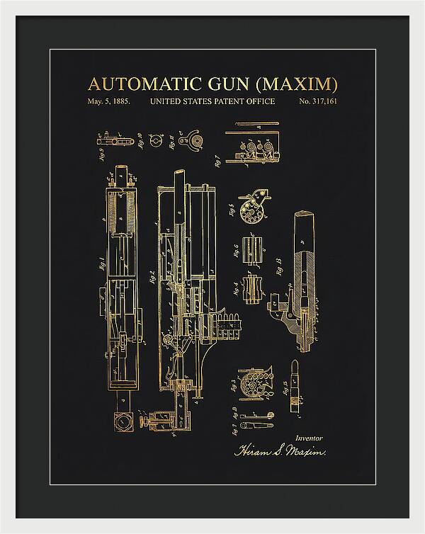 Maxim Machine Gun Maxim Gold Patent Us317161