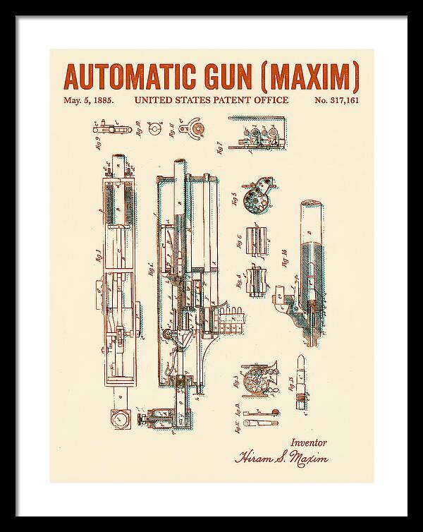 Maxim Machine Gun Maxim Retro Patent Us317161