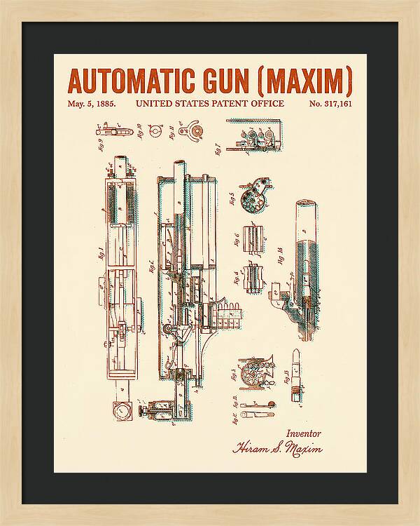 Maxim Machine Gun Maxim Retro Patent Us317161