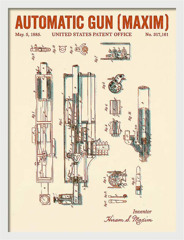 Maxim Machine Gun Maxim Retro Patent Us317161