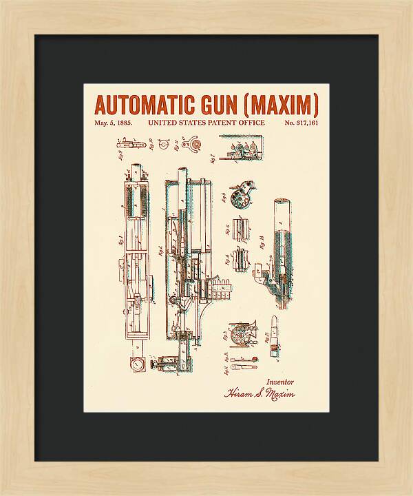 Maxim Machine Gun Maxim Retro Patent Us317161