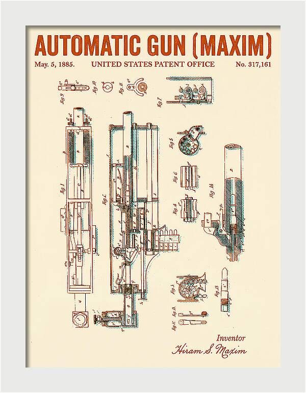 Maxim Machine Gun Maxim Retro Patent Us317161