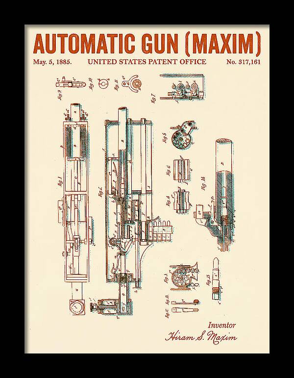Maxim Machine Gun Maxim Retro Patent Us317161