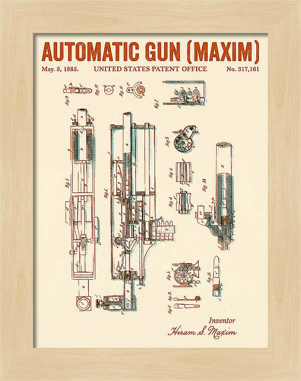Maxim Machine Gun Maxim Retro Patent Us317161
