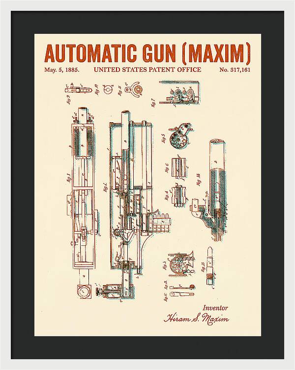 Maxim Machine Gun Maxim Retro Patent Us317161