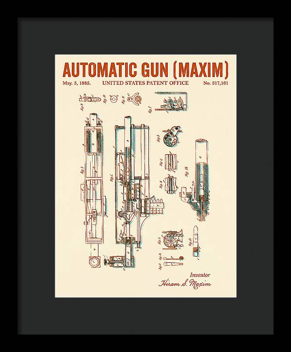 Maxim Machine Gun Maxim Retro Patent Us317161